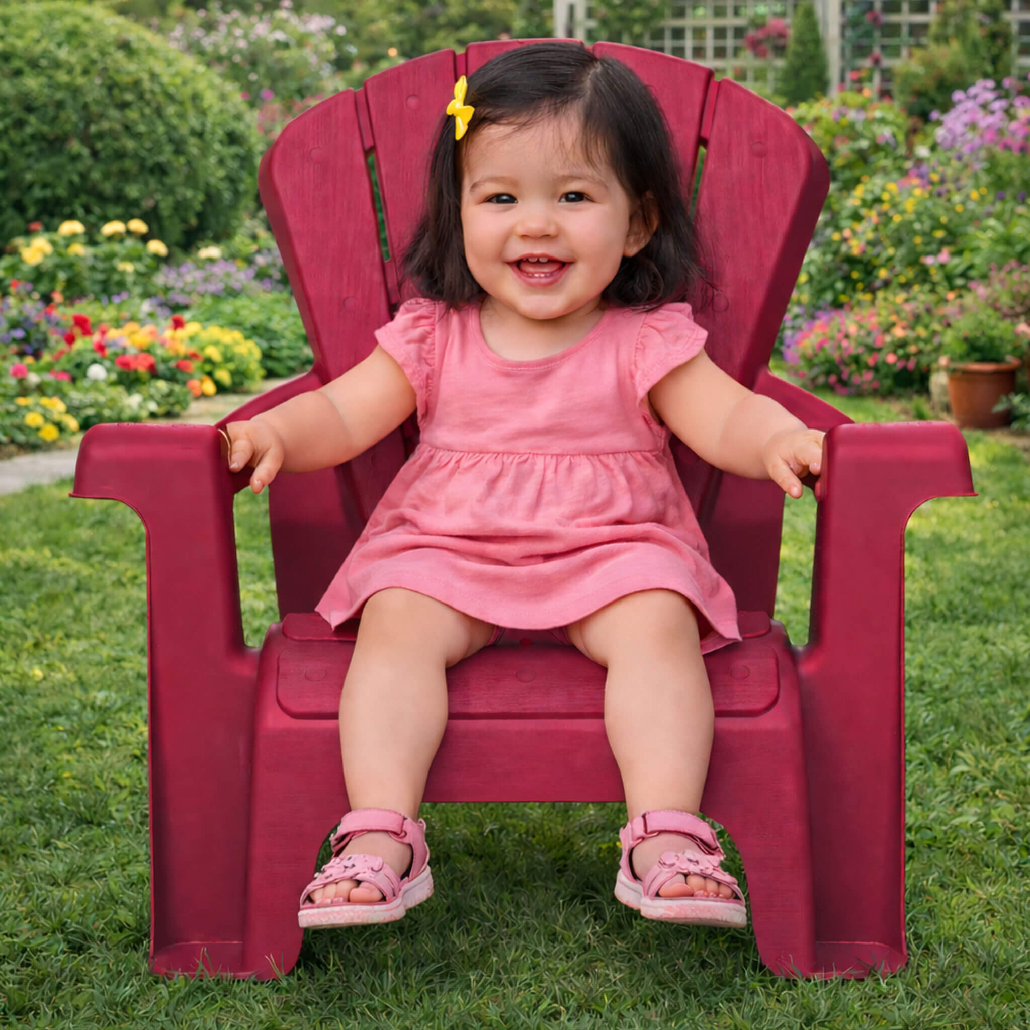 Little Tikes Garden Chairs - Red 4 Pack - Image 2