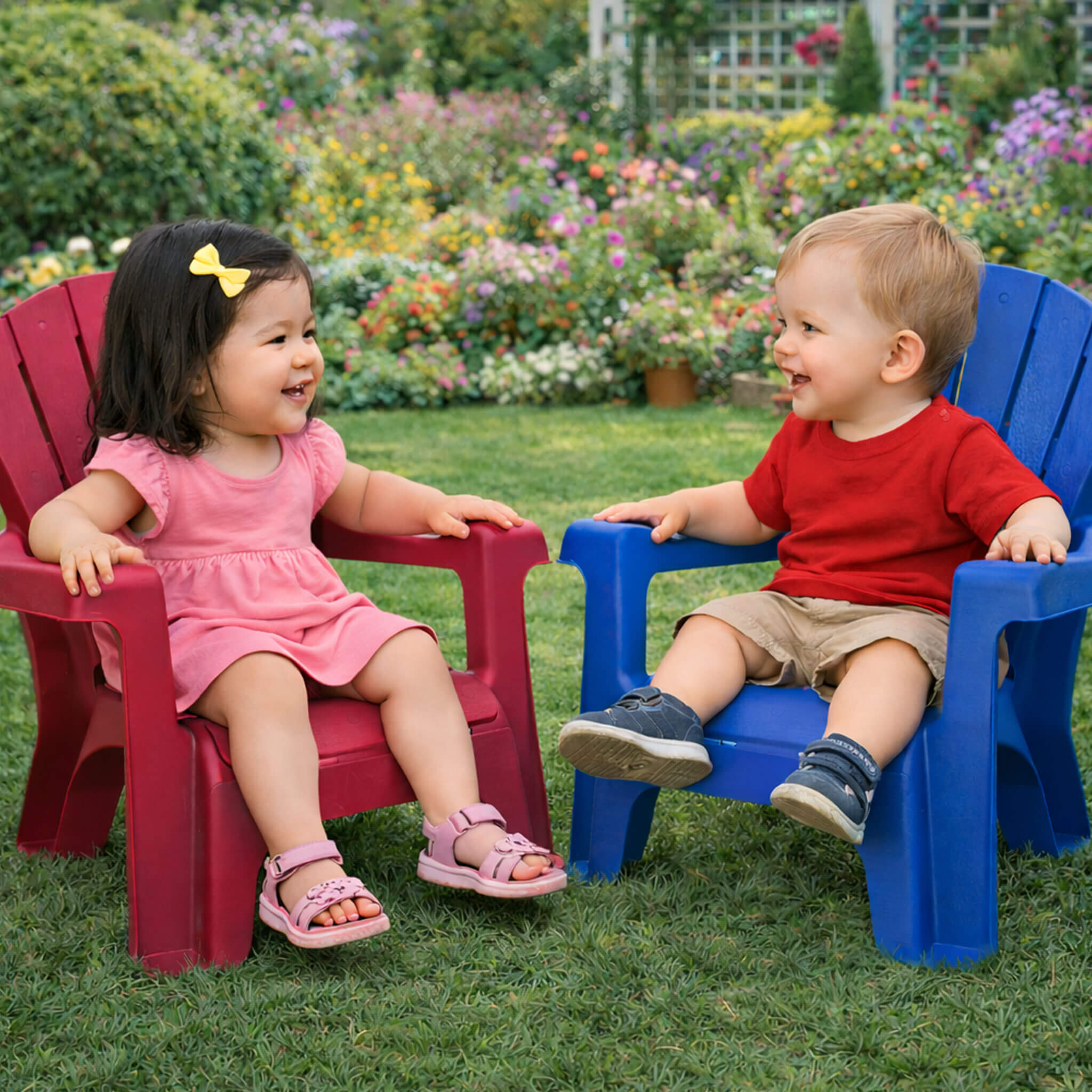 Little Tikes Garden Chairs - Red 4 Pack - Image 6